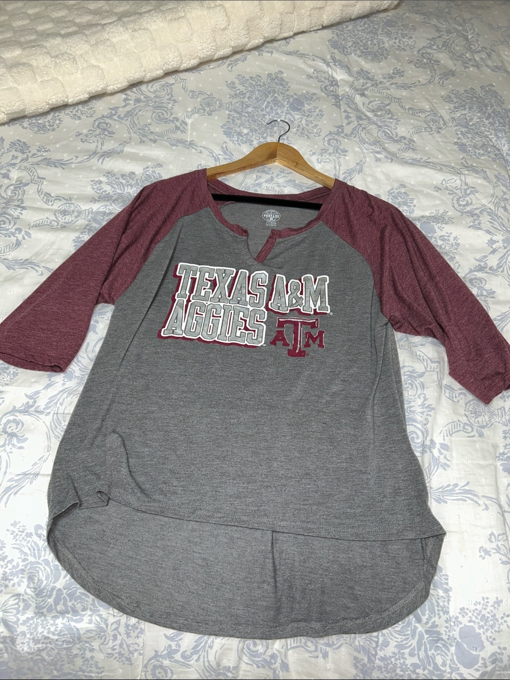 Rivalry Threads Heather Gray Tee with Maroon Trim